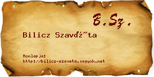 Bilicz Szavéta névjegykártya